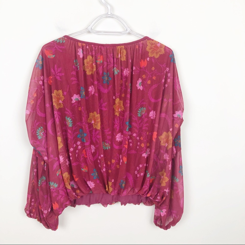 Free People Wildflower Floral  Honey Blouse - Picture 6 of 7